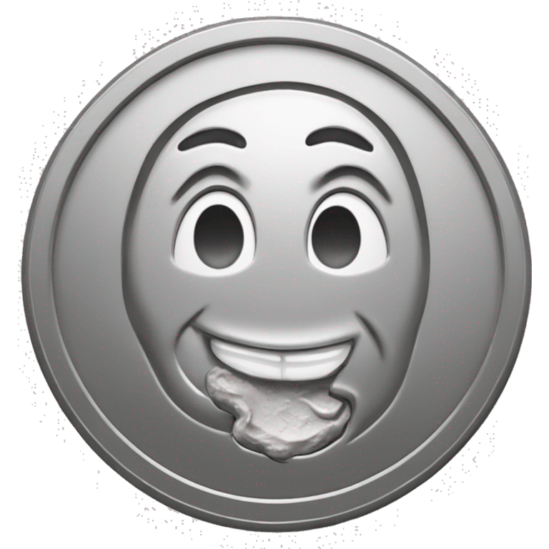 silver coin of poop emoji engraved emoji