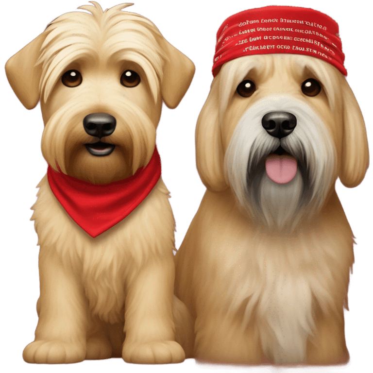 Real President Donald trump with a wheaten terrier wearing a red bandana emoji