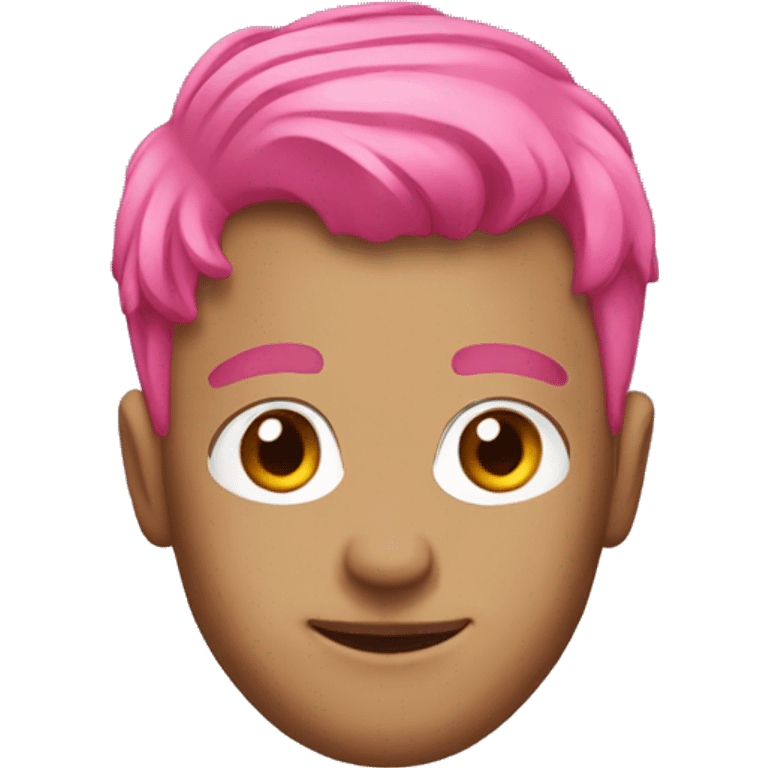 Man with pink hair and hair in ponytail emoji