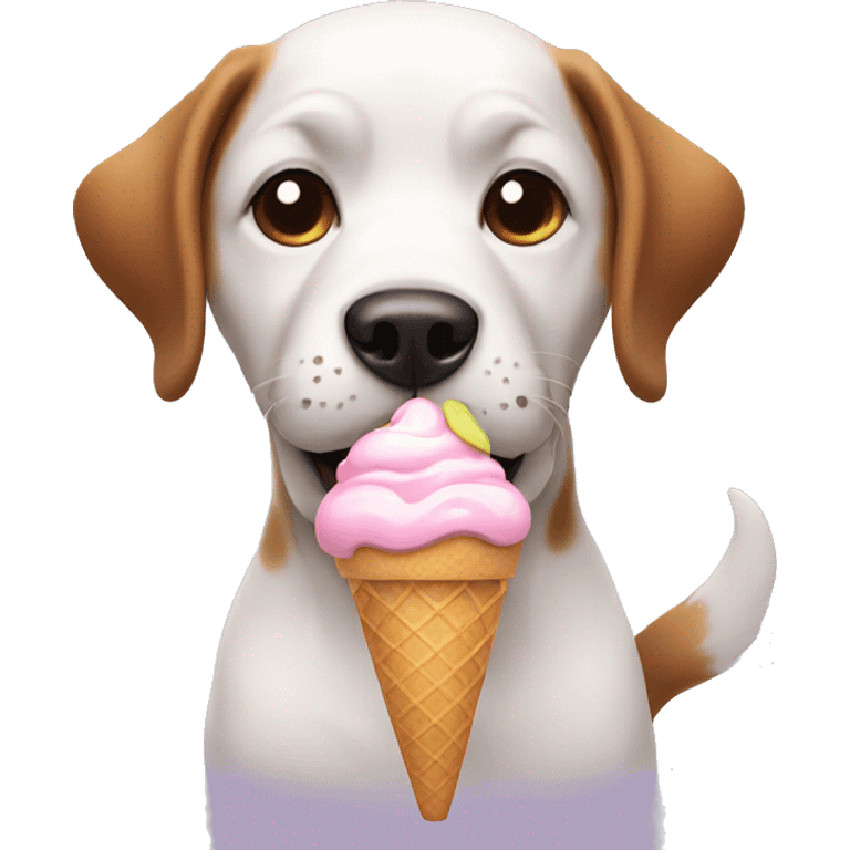 Dog with ice cream emoji