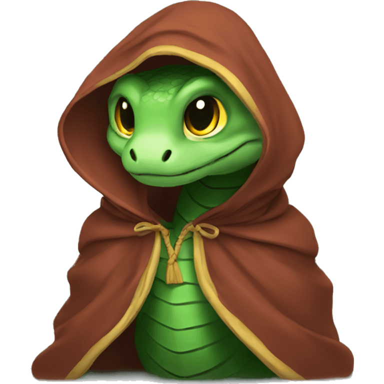 Snake wearing a cloak hoodie  emoji