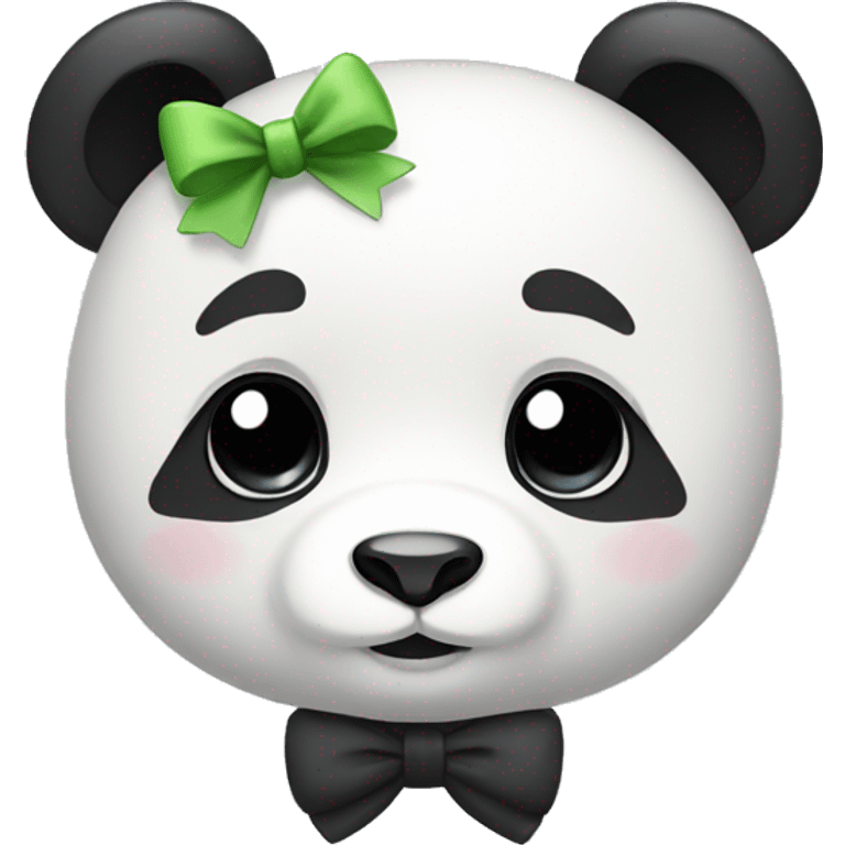 cute panda with a white bow  emoji