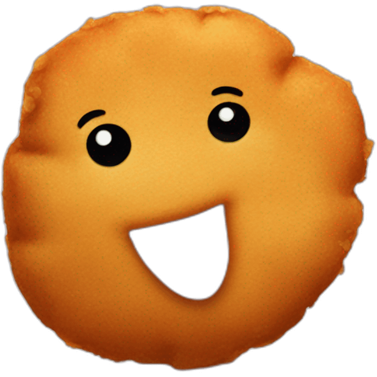 Chicken nugget with “)” smiley face emoji