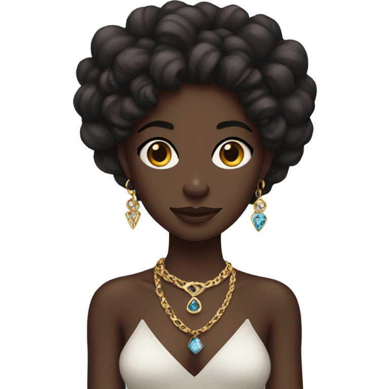 dark-skinned girl with jewelry emoji