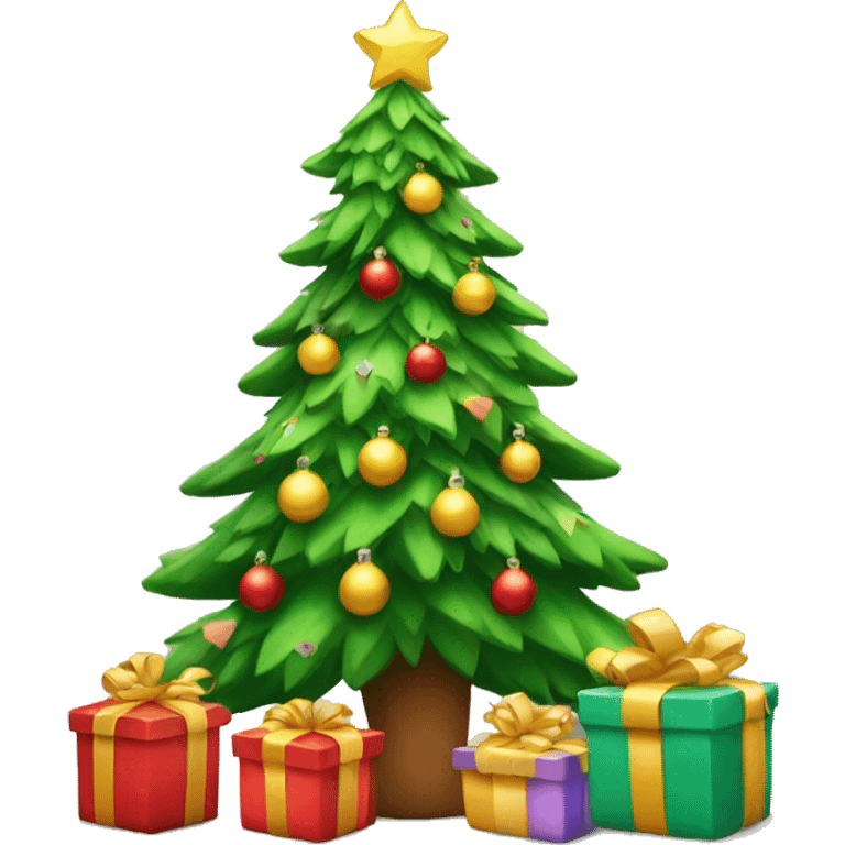 Christmas tree with gifts emoji