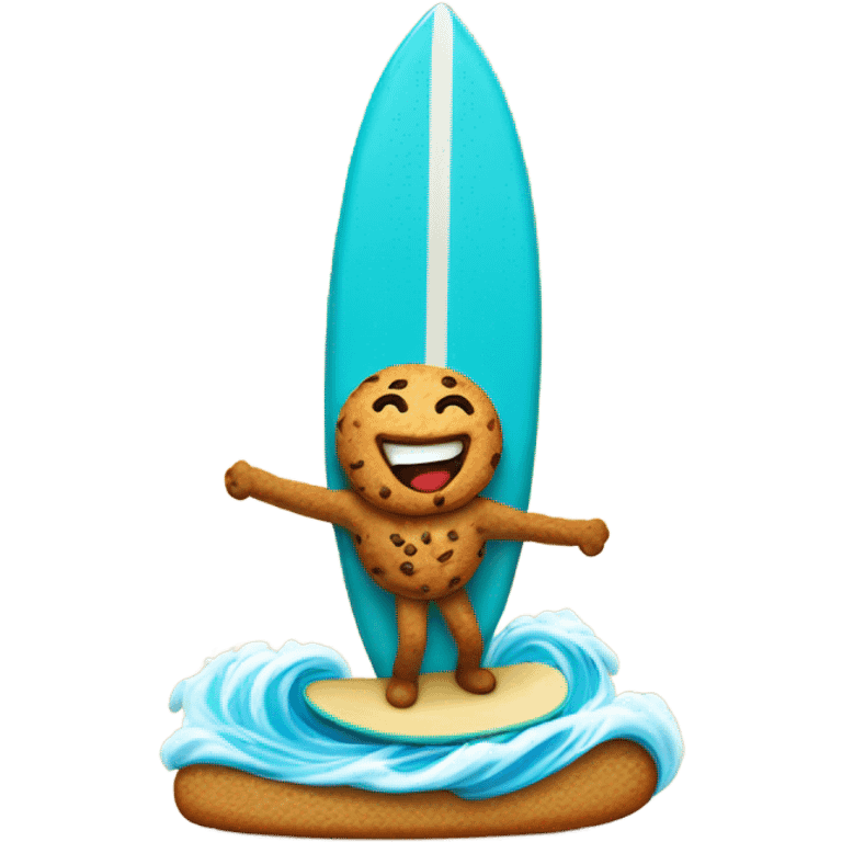 Cookie on a surf board emoji