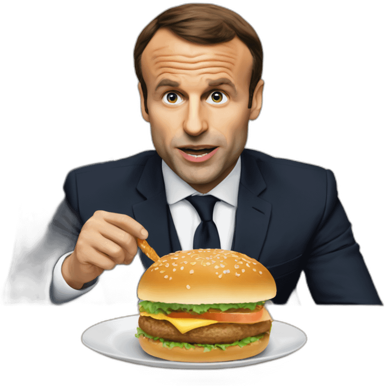 Macron qui mange un gurger emoji