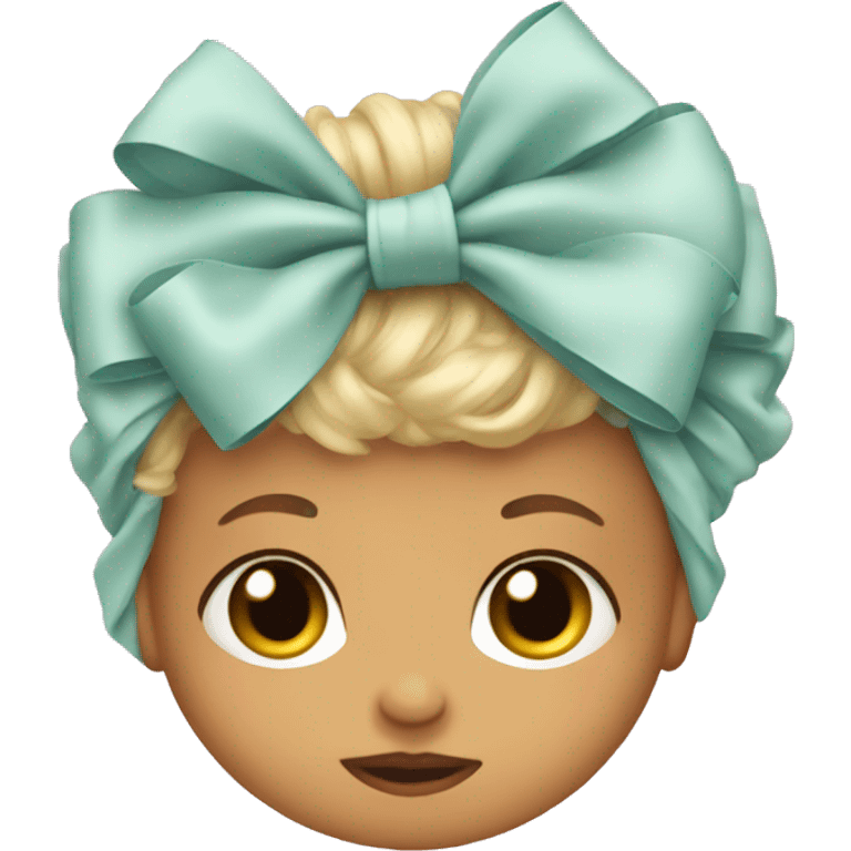 Newborn Baby with huge hair bow  emoji