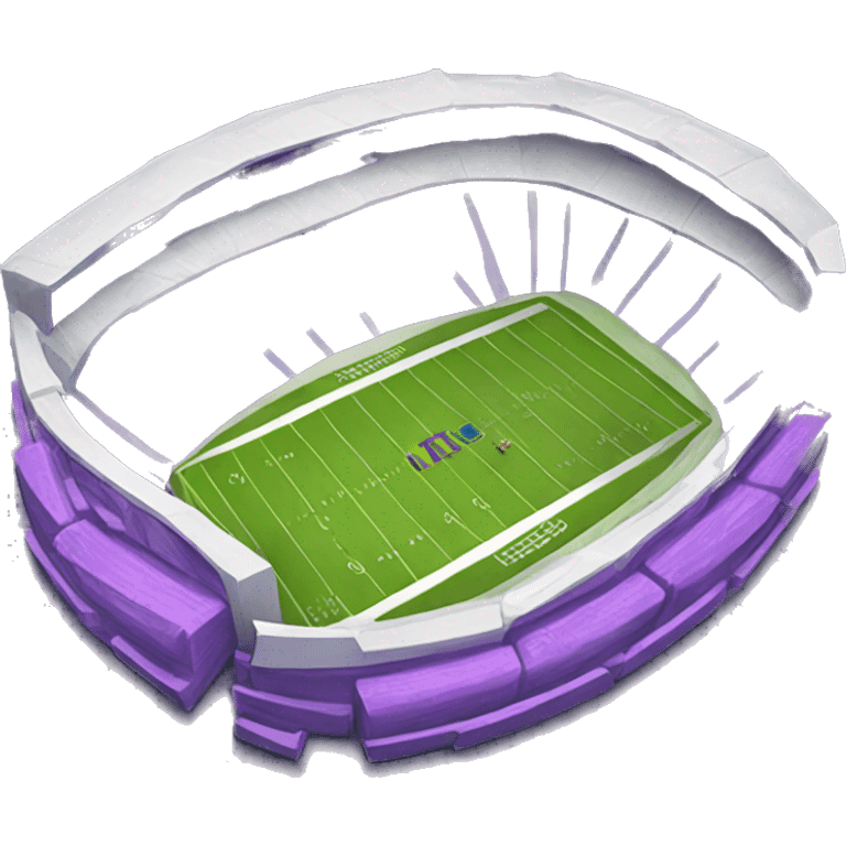 small stadium with purple end zones emoji