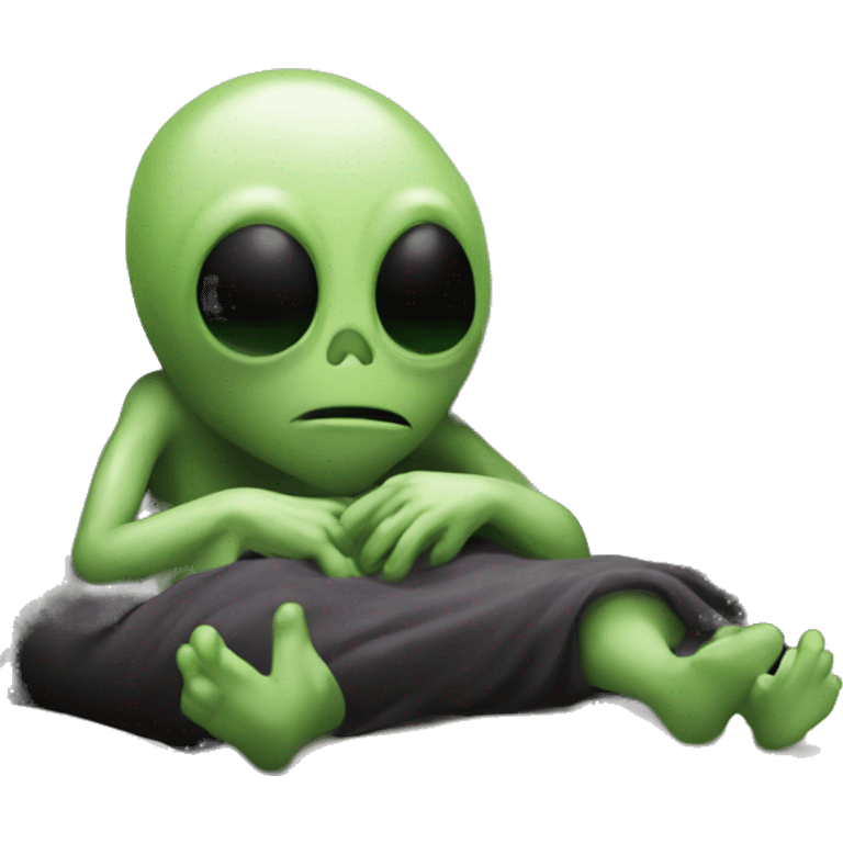 Alien is sleeping on the couch  emoji