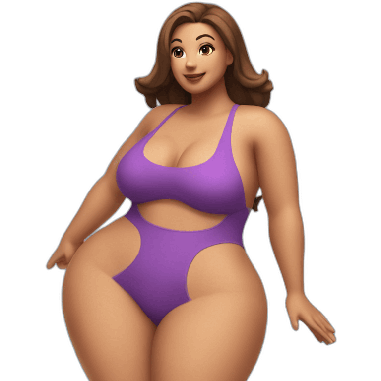 Slim-Thicc woman swimsuit posing full body (curvy slim body type, perfect body, hourglass figure) emoji