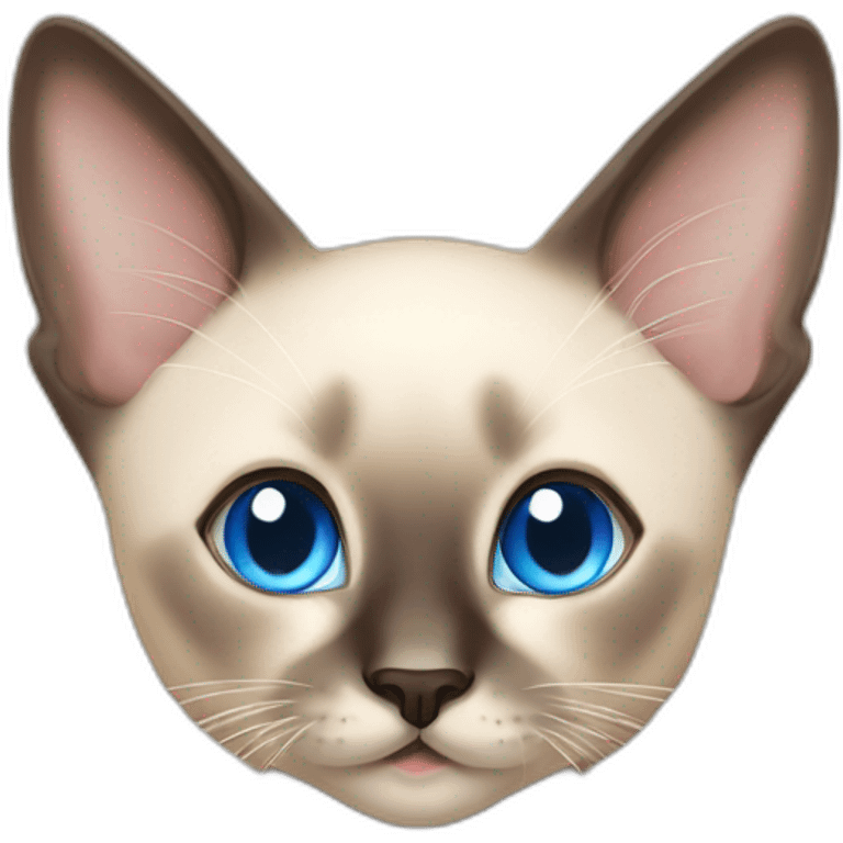 a Siamese kitten with blue eyes and a light spot on its nose emoji