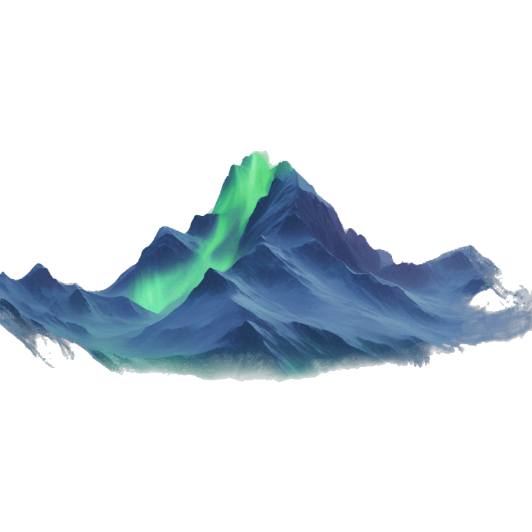 aurora over snowy mountain emoji