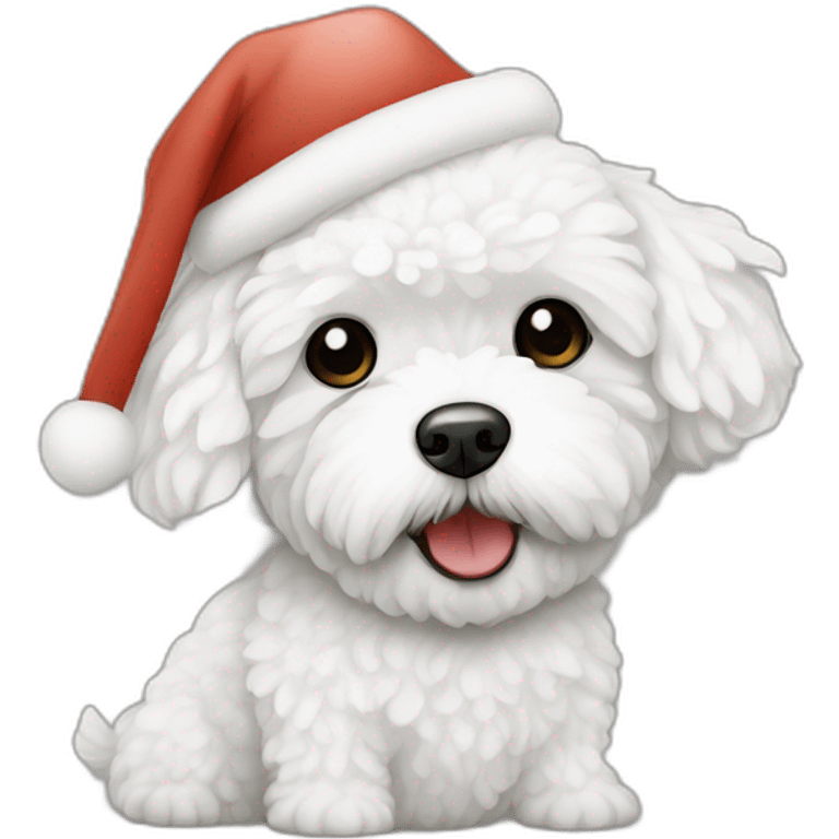 white maltipoo with snowman emoji