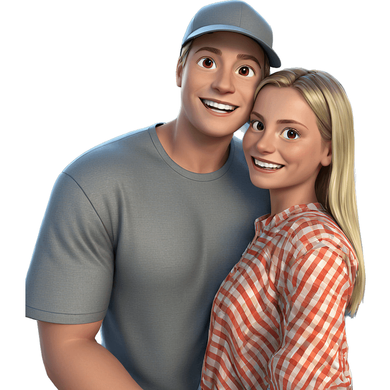 smiling girl and boy together emoji