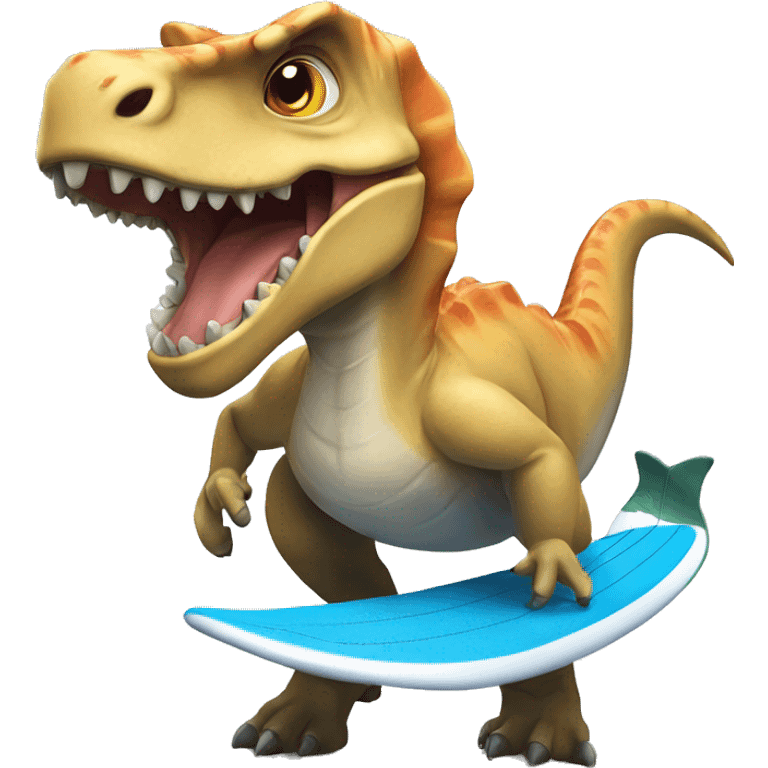 Dinosauro che fa surf emoji