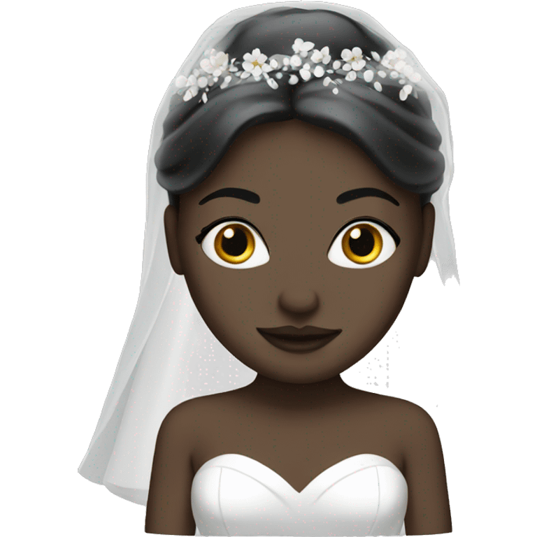 White bride with black veil emoji