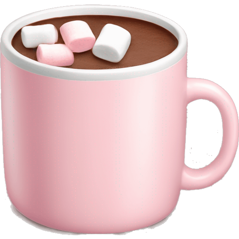 Light Pink mug of hot chocolate with marshmallows  emoji