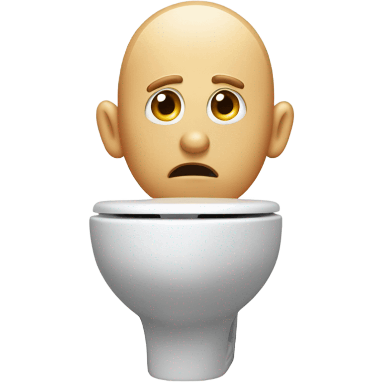 Guys head with big eyes coming out of white toliet  emoji