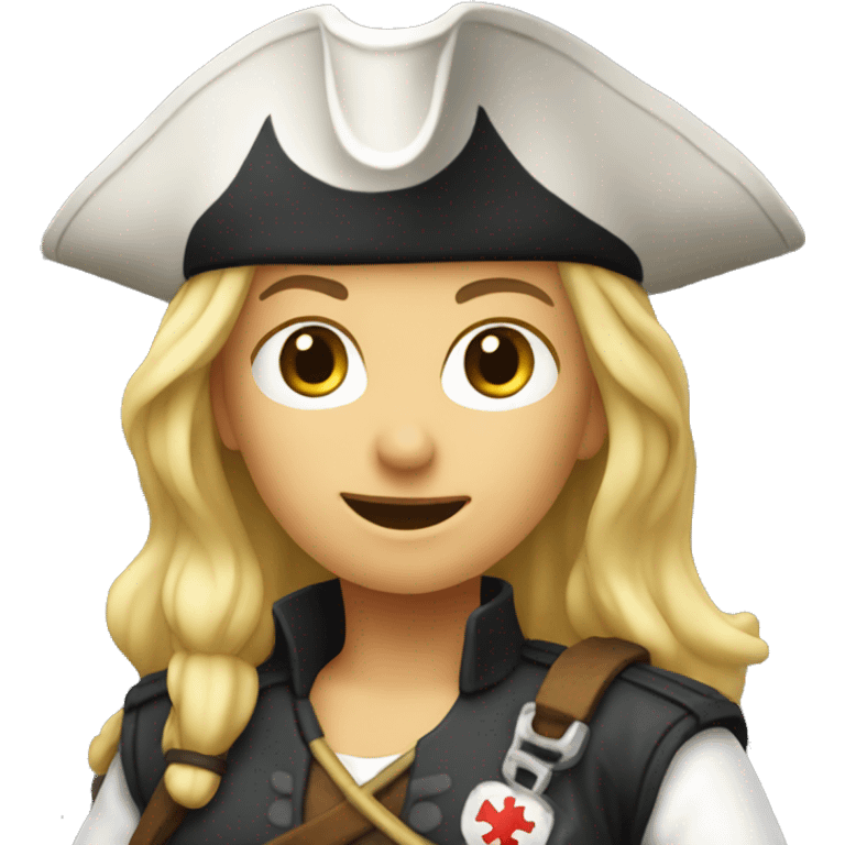 Female blond Pirate medic emoji