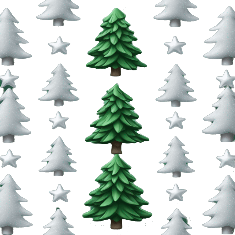 Dark green christmas tree with Lots of white and Silver decoration emoji