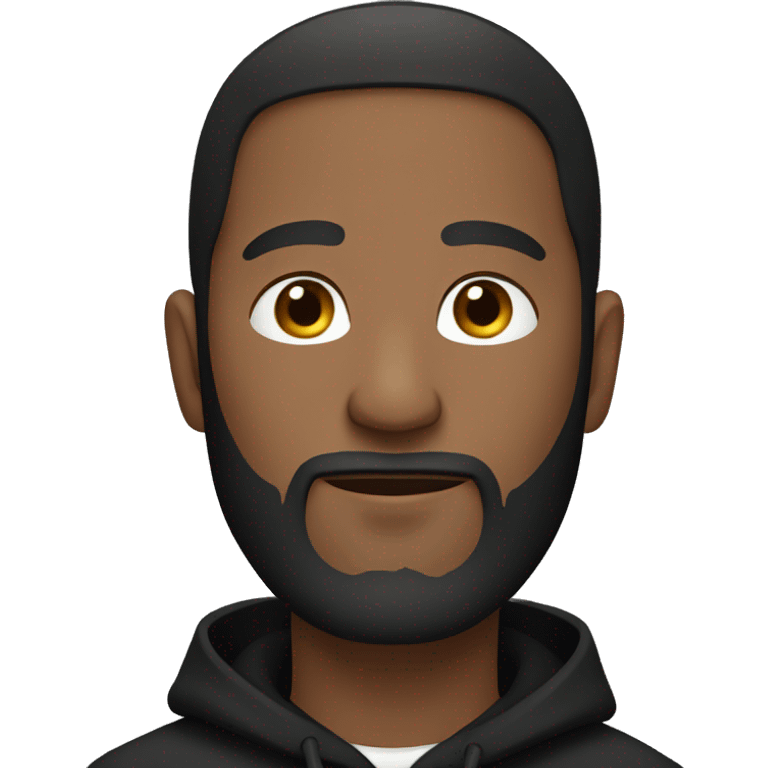 bearded man with black hoodie emoji