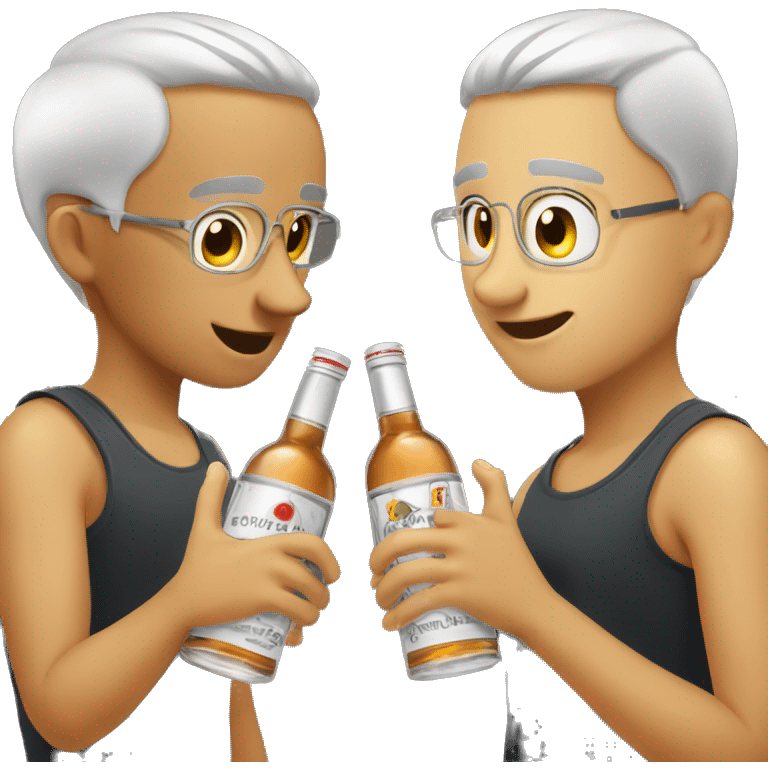 two best friends drinking polish vodka emoji