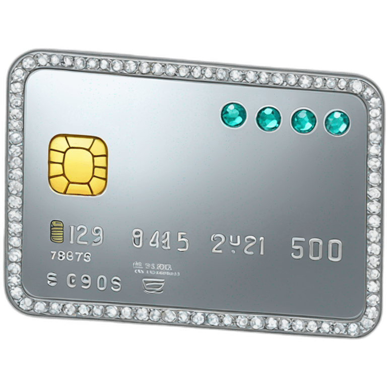 Silver credit card with gems emoji