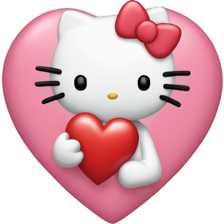 hello kitty holding heart emoji