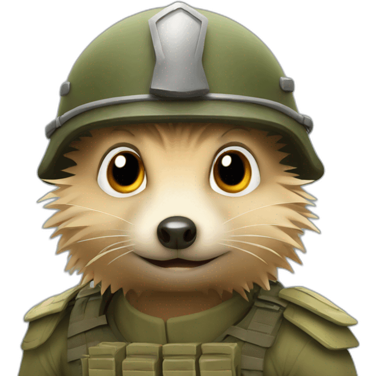 hedgehog as soldier emoji