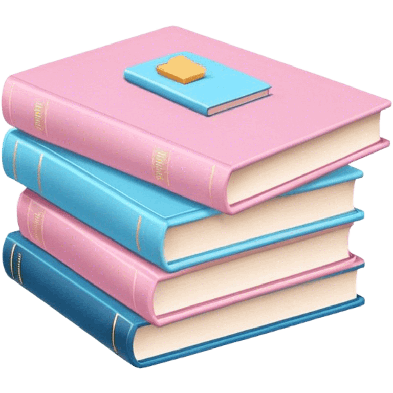 books light pink and light blue emoji