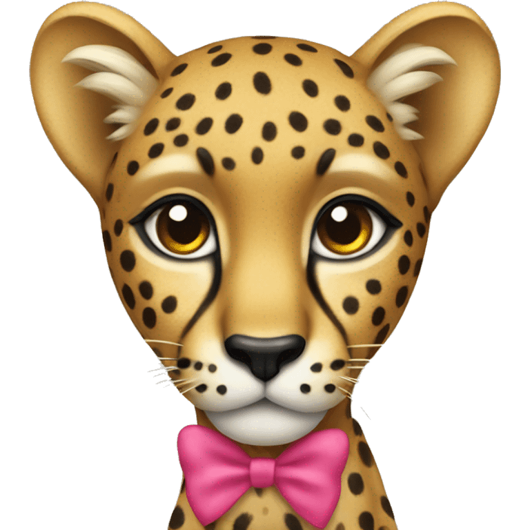 cheetah with a bow emoji