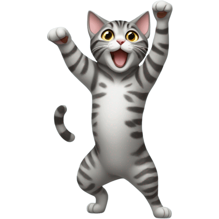 Grey Tabby Cat dancing emoji