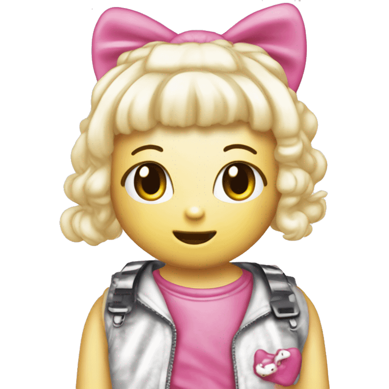 Hello kitty in a 2000s y2k style emoji