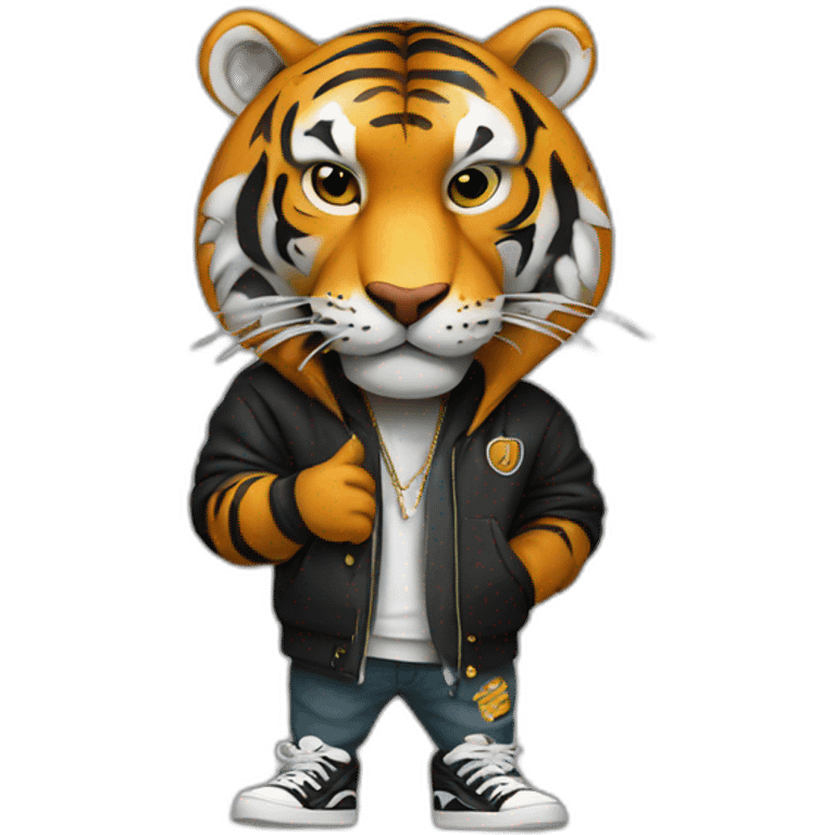 hip hop tiger emoji