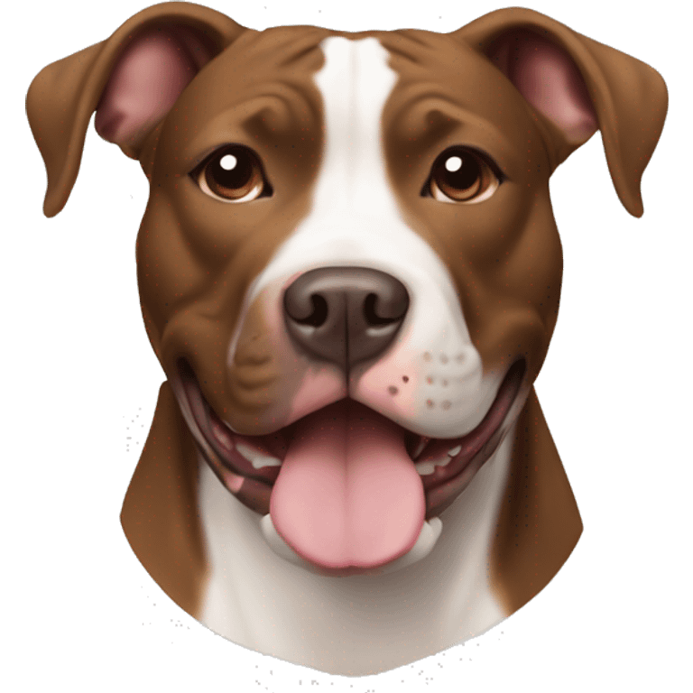 Brown and white pit bull  emoji