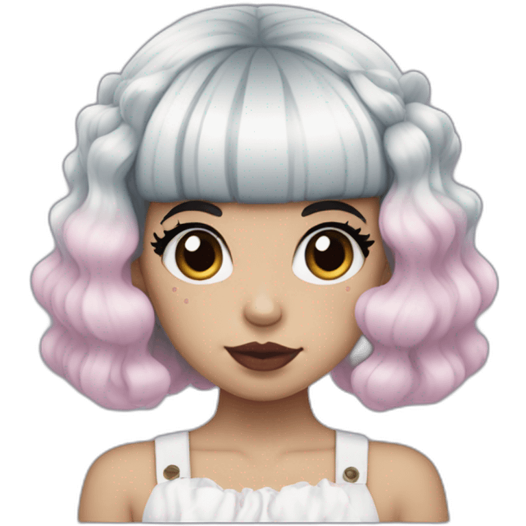 melanie martinez half white and half black hair emoji