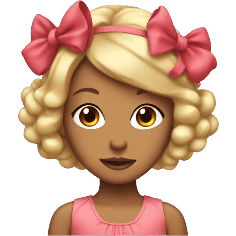 coquette girl with bows in her hair emoji