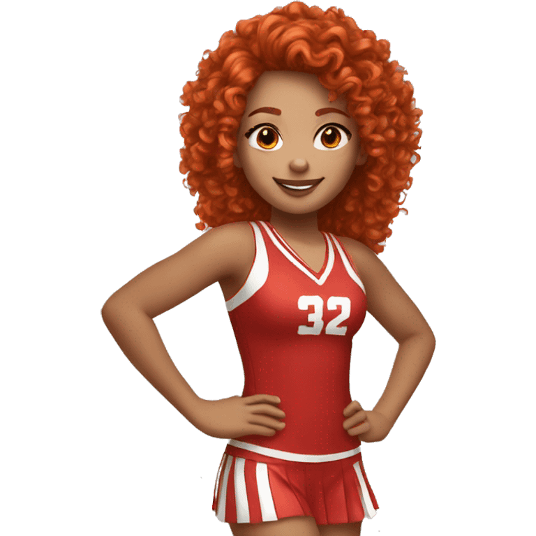 Cheerleader curly red hair emoji