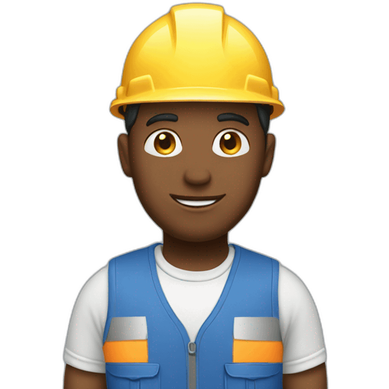 construction worker dressed in blue emoji