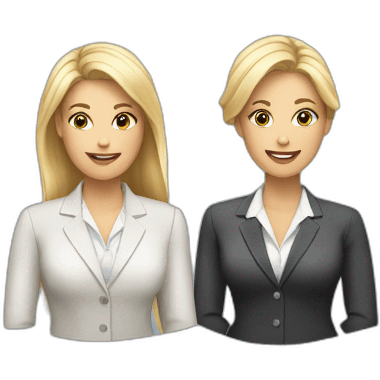 two white business women talking emoji