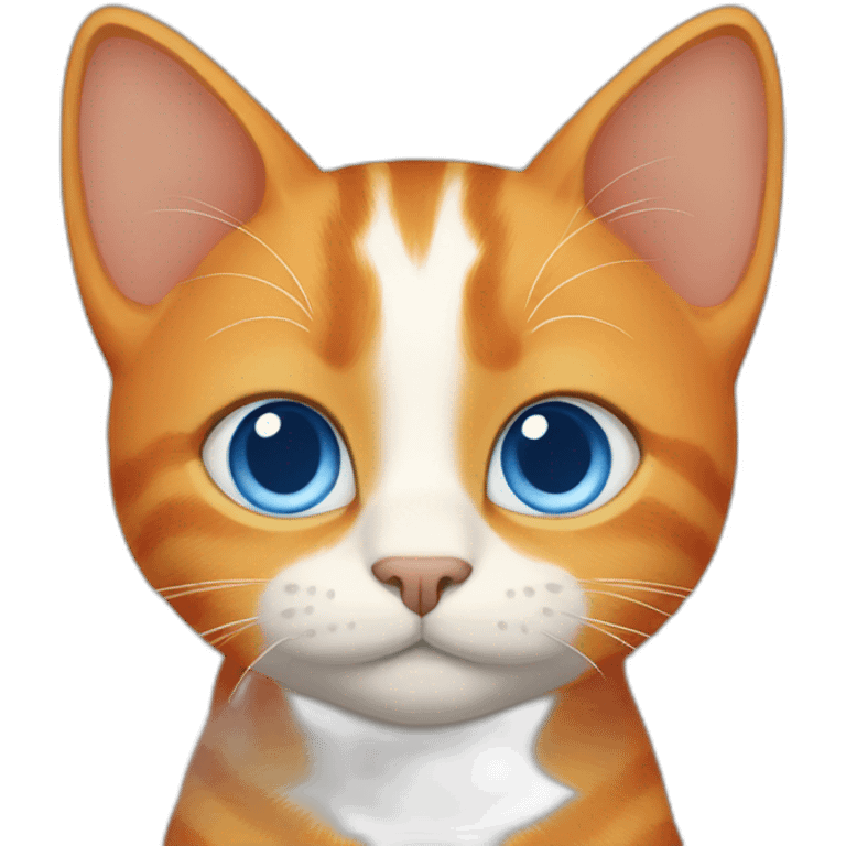 Orange cat with blue eyes emoji