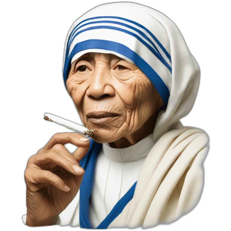 mother theresa smoking weed emoji