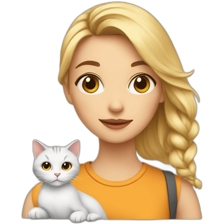 Fille avec chat emoji