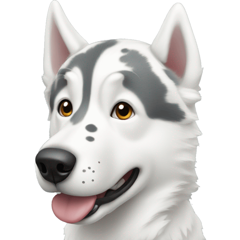 white husky with spots emoji