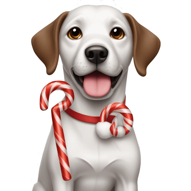 Dog with candy cane emoji