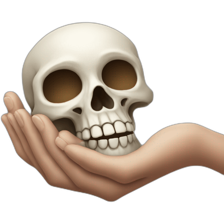 hand holding skull emoji