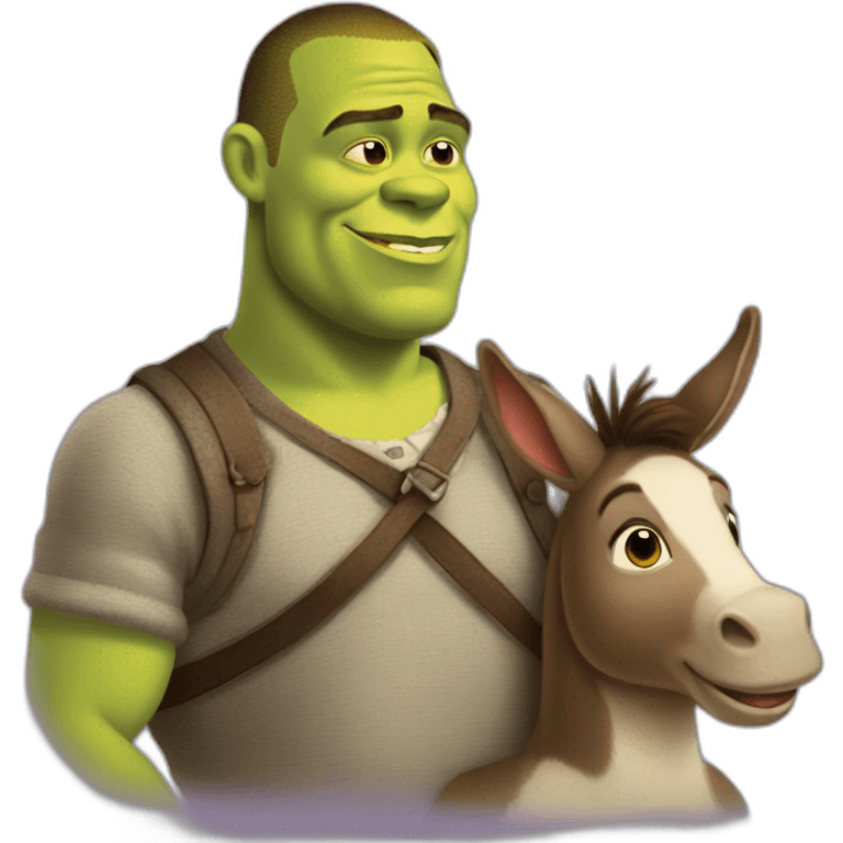 Gay and pregnant Shrek and donkey emoji