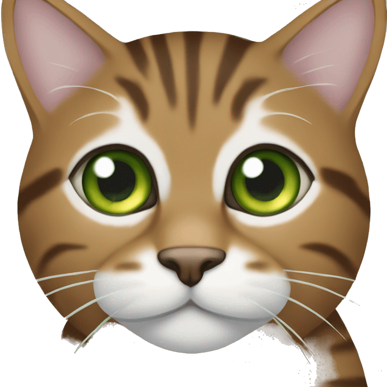 green eye, brown tabby cat from head to toes emoji