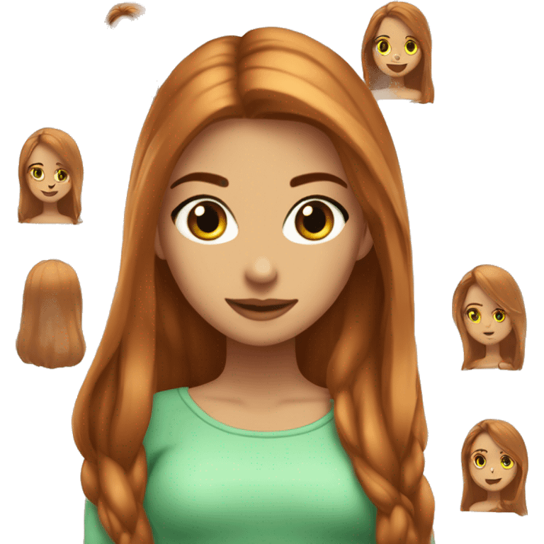 Femme cheveux long lisse roux yeux verts mignonne 😍 emoji